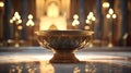 the serene face of an infant during the sacrament of baptism, with the priest's hand gently pouring water over