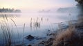 serene fog over lake Royalty Free Stock Photo