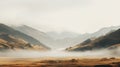 Serene Foothills: Misty Valley Scenery With Fog - Hd Wallpapers