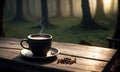 Serene Forest Coffee Break Royalty Free Stock Photo