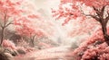 Pink Dream Forest Path Royalty Free Stock Photo