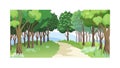 Serene Forest Path Vector, Lush Nature Scenery Illustration, vector design Generative AI Royalty Free Stock Photo