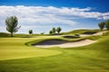Serene Golf Course with Sand Bunkers AI Generated