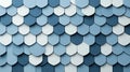 Serene Gradient of Blue Scalloped Tiles with Subtle Shadows Royalty Free Stock Photo