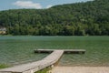 Serene Happurg Lake with Wooden Pier Royalty Free Stock Photo
