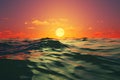 Serene horizon Sunset casting warm hues over the tranquil sea Royalty Free Stock Photo
