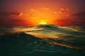 Serene horizon Sunset casting warm hues over the tranquil sea Royalty Free Stock Photo
