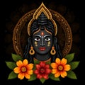 Maha shivratri illustration of trishul damru and flowers with black background shivratri post