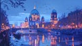 Berlin Cathedral (Berliner Dom) as seen from the Spree River.