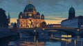 Berlin Cathedral (Berliner Dom) as seen from the Spree River.