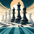 Elegant Marble Chess Set Illustration Royalty Free Stock Photo