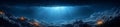A serene image of a deep ocean trench with subtle light filtering down and glowing creatures scattered around Royalty Free Stock Photo
