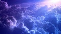 A serene image of pearly white clouds shining against the deep indigo sky creating a peaceful atmosphere Royalty Free Stock Photo