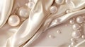 A serene image of a silk and foil pearl background with graceful flow Royalty Free Stock Photo