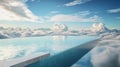 Infinity Pool Overlooking Clouds Under Bright Sunny Sky Royalty Free Stock Photo