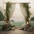 Serene and Inviting Photobooth Setup with Zen-Inspired Oasis