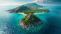 Serene Island Getaway Collection, Aerial top view beautiful Sea