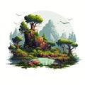 Serene Island: A Pixelated Realism Of Exotic Flora And Fauna