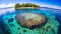 Serene Lagoon with Sandy Islet and Vibrant Reef