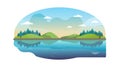 Serene lake with distant mountains, peaceful nature landscape, tranquil reflection, vector design Generative AI Royalty Free Stock Photo