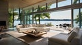 serene lake home interior