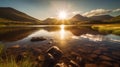 Sunrise over Mountain Lake