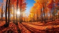 Golden Canopy Dreams in Autumn\'s Forest