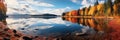 Serene Lake Reflecting The Stunning Fall Colors Royalty Free Stock Photo