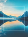 Serene lake reflection at dawn with ample space for text placement in a breathtaking natural setting. Generative AI Royalty Free Stock Photo