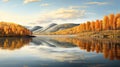 Autumn Trees Reflected In Water: Realistic And Hyper-detailed Renderings