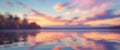 Serene Lake View with a Colorful Sunset Reflecting on Water Royalty Free Stock Photo