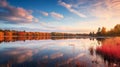 Serene Autumn Wetland: A Tranquil Scene Of Vibrant Colors Royalty Free Stock Photo