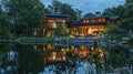 A serene lakeside retreat where the sound of chirping birds drowns out the noise of honking cars and rushing pedestrians