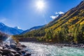 Baspa river valley near Chitkul village Royalty Free Stock Photo