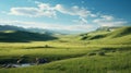 Stunning 32k Uhd Photo: Realistic Green Pasture In Northern China