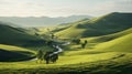 Tranquil Scenes Of Green Valley: A Free-flowing Line Art Contest Winner