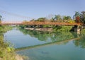 Serene landscape by the Nam Song River at Vang Vieng, Laos Royalty Free Stock Photo