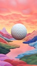 A Serene Landscape with a Striking Golf Ball