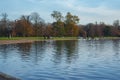 Peaceful Autumn to Winter Change in a Serene London Park with Ducks and Geese Royalty Free Stock Photo