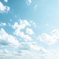 Light pastel blue sky with white clouds Royalty Free Stock Photo