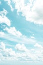 Light pastel blue sky with white clouds Royalty Free Stock Photo