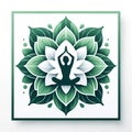 Serene Lotus Pose with White Frame