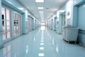 Serene and luxurious hospital corridor, abstractly blurred for a soothing ambiance