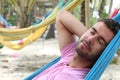 Serene man enjoying a hammock Royalty Free Stock Photo