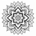 Serene Mandala: Intricate Flower Design Coloring Page