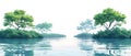 Serene Mangrove Waterscape: Eastern Tranquility. Concept Mangrove Forest, Serenity, Eastern