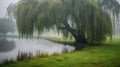 Misty Morning at Tranquil Pond