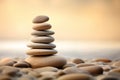 Serene Meditation and Balanced Stones Symbolizing Inner Peace and Emotional Stability. Generative Ai Royalty Free Stock Photo