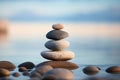 Serene Meditation and Balanced Stones Symbolizing Inner Peace and Emotional Stability. Generative Ai Royalty Free Stock Photo