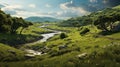 Serene Mediterranean Landscapes: A Vray Rendering Of A Romantic Greek Road